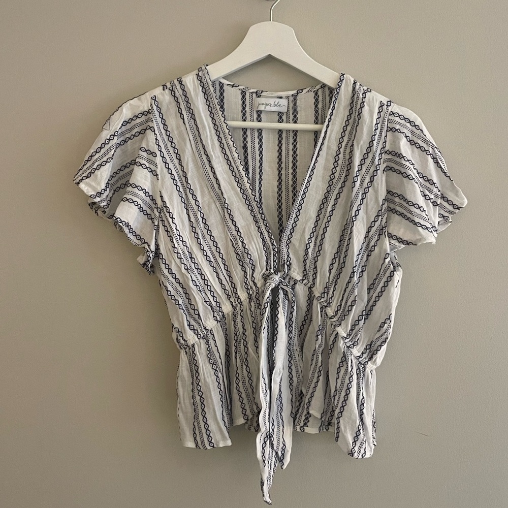 Juniper Blu Front Tie Top